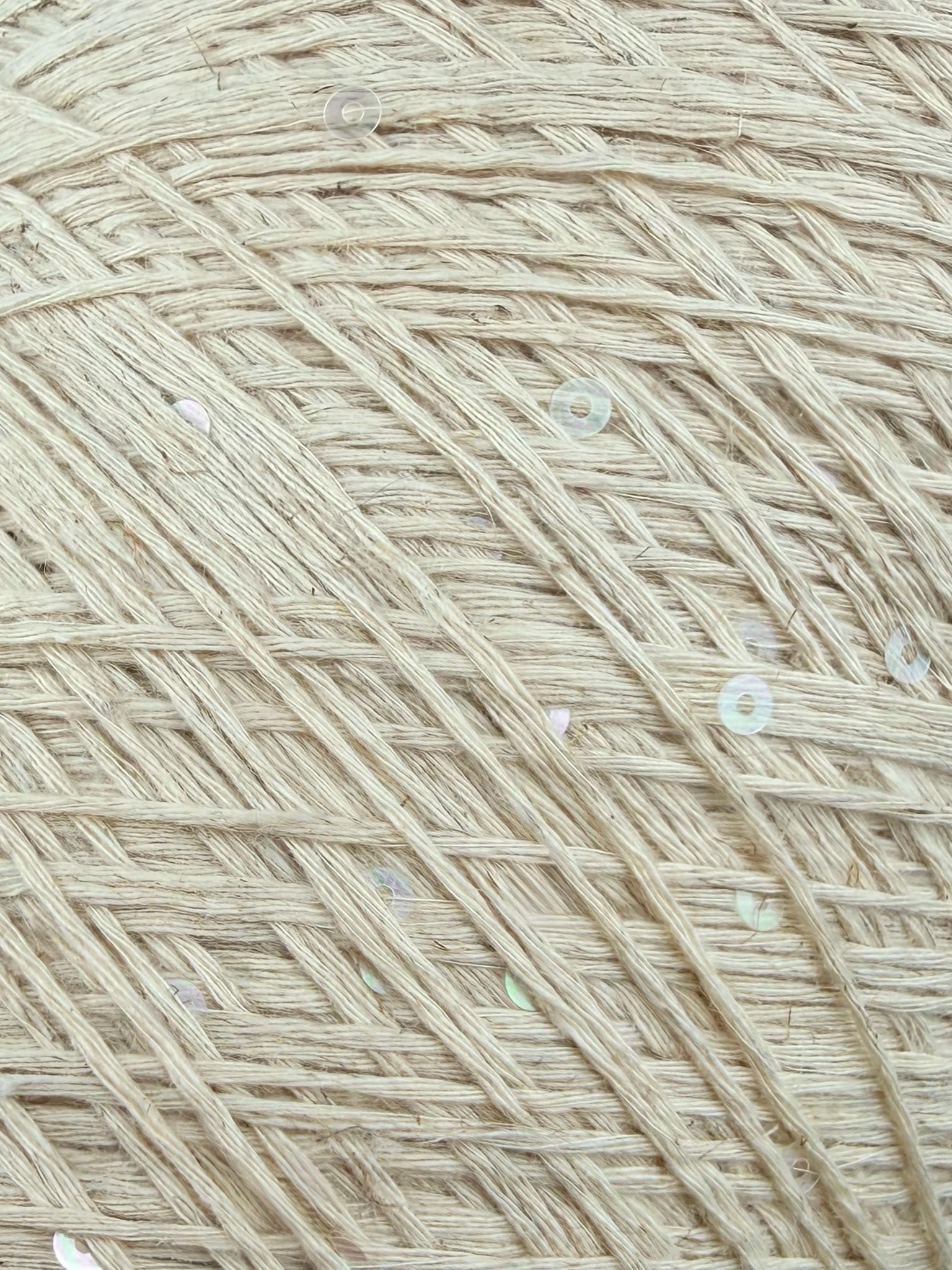 G&G Filati Amazzonia Nm 4500 – Fil en coton et lin avec paillettes col. Naturel
